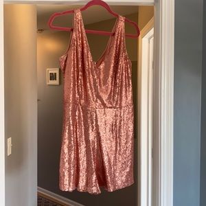 Pink sequins romper